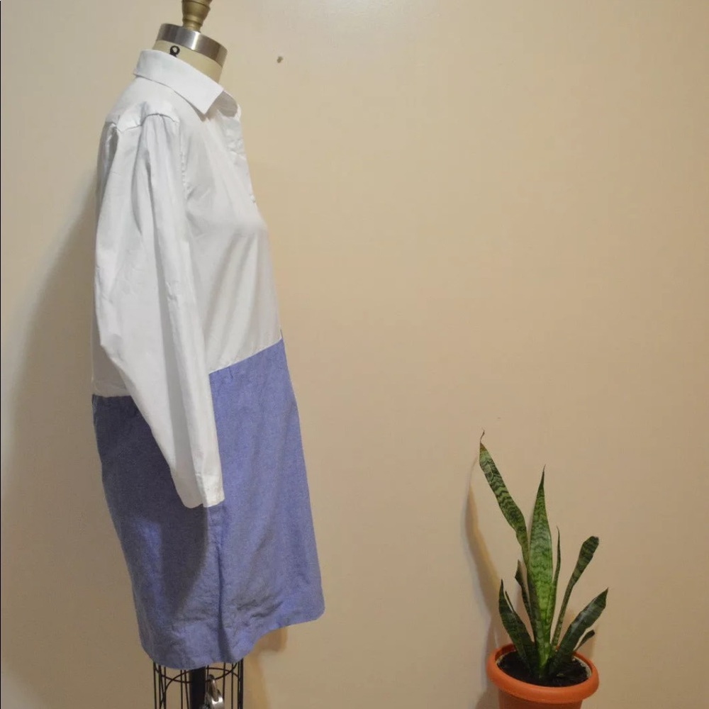 0174 Harvey Faircloth contrast long sleeve denim shirt dress sz 2 - Picture 7 of 8